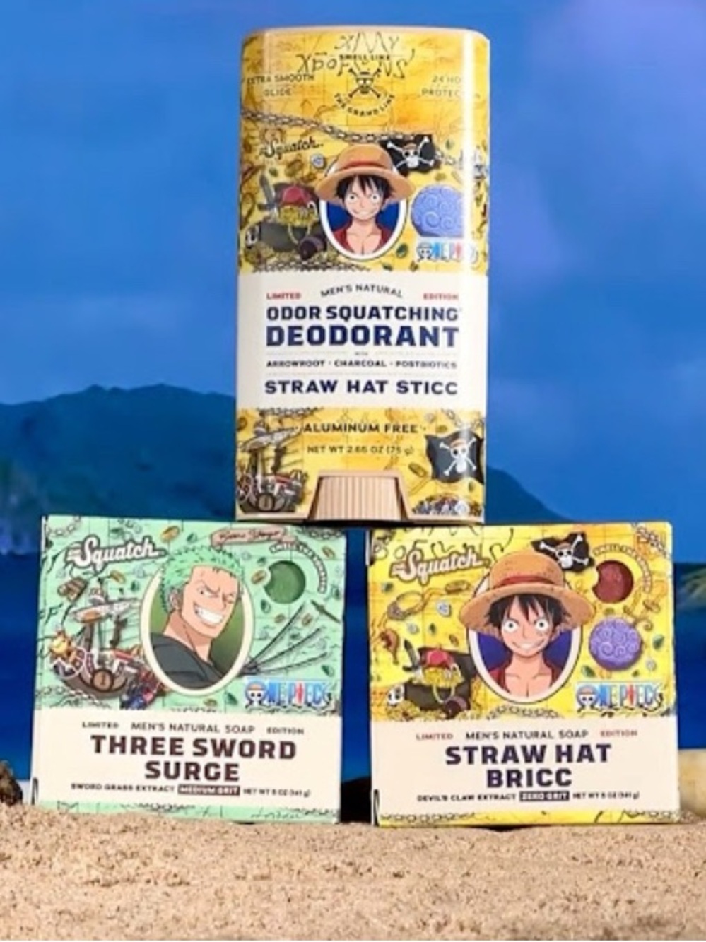 Dr Squatch One Piece Bundle Straw Hat Bricc Sticc Deodorant Three Sword Surge
